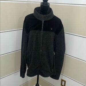 Tommy Hillfiger 💙Black and Gray Zip-Up  fleece Jacket